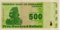 Zimbabwe 500 2009 UNC P-98